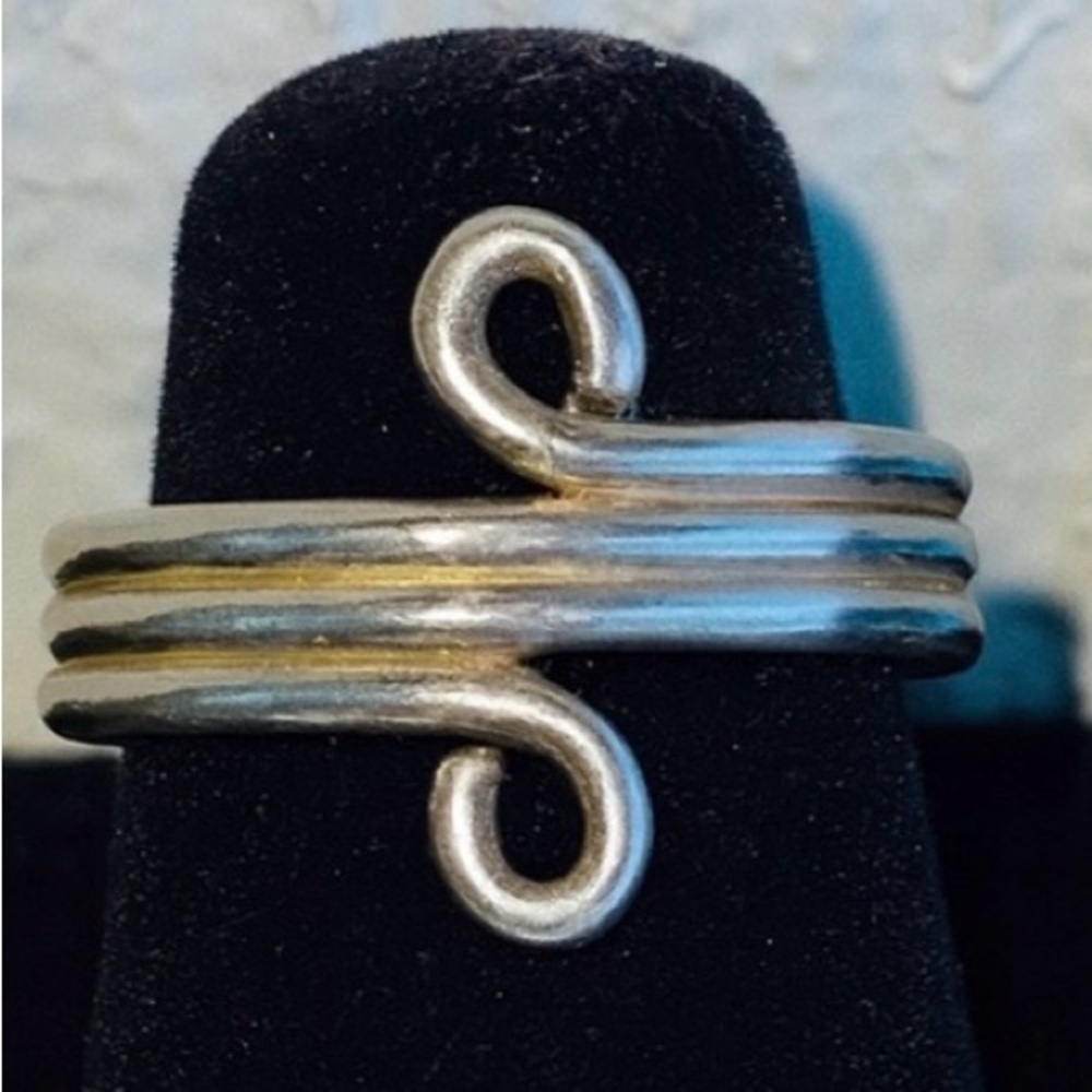 Vintage 925 Sterling Silver Toe Ring • Adjustable Thai Scroll Boho Size 3